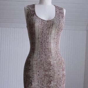 Archival Lanvin summer/eté 2012 snake print body con midi‎ dress